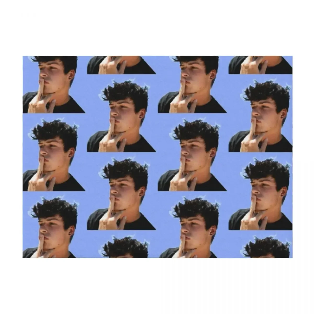 

Blake Gray Throw Blanket for winter Hair Retros Bed linens Blankets