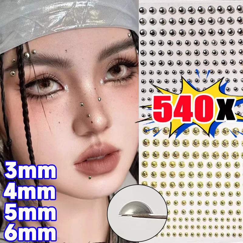 Coreano auto-adesivo falso lábio prego sobrancelha nariz anel sem piercing lábio unhas adesivo à prova dwaterproof água reutilizável corpo umbigo jóias