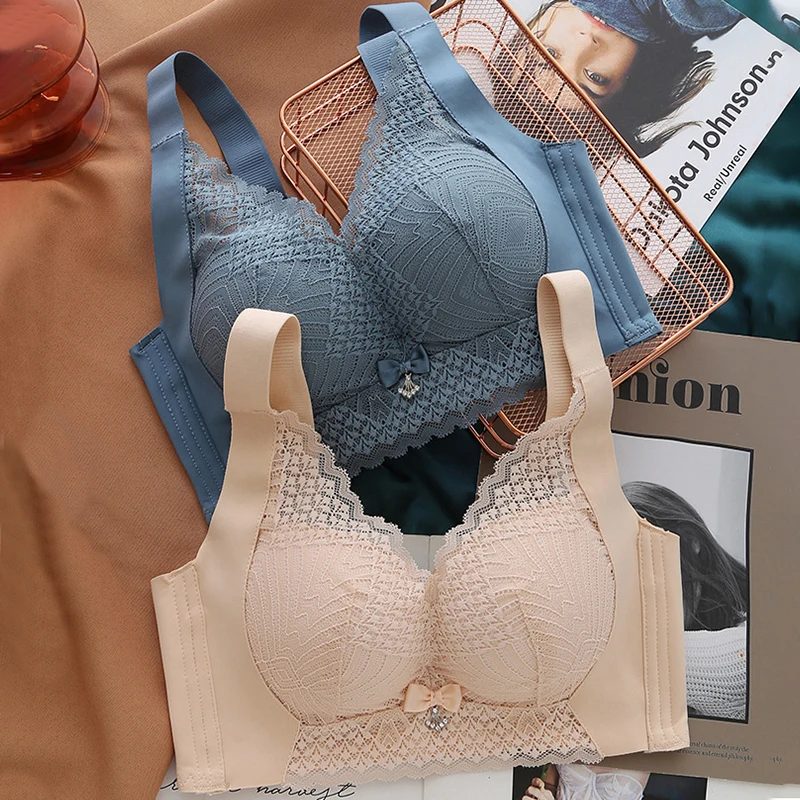 

Thickened Cup Gather Together Bra No Steel Ring Lingerie For Women Small Chest Anti-Sag Chest Wrap Adjustment Type Soft Vest Bra