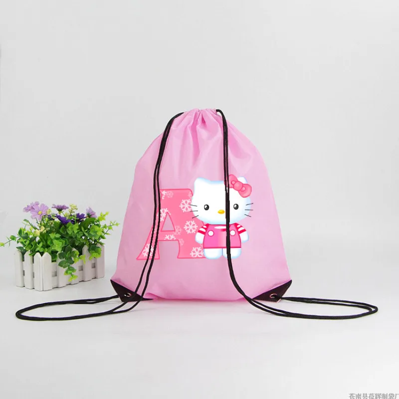 Sanrio sac à cordon rose Hello Kitty sacs de rangement portables femmes étanche natation Sport sac à dos fille dessin animé équitation pochette cadeau