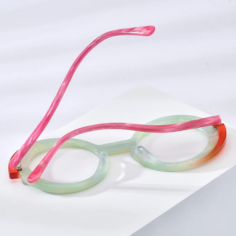 HEPIDEM Acetate Glasses Frame Women Brand Design Oversize Big Size Round Eyeglasses Japanese Handmade Spectacles Eyewear 9354