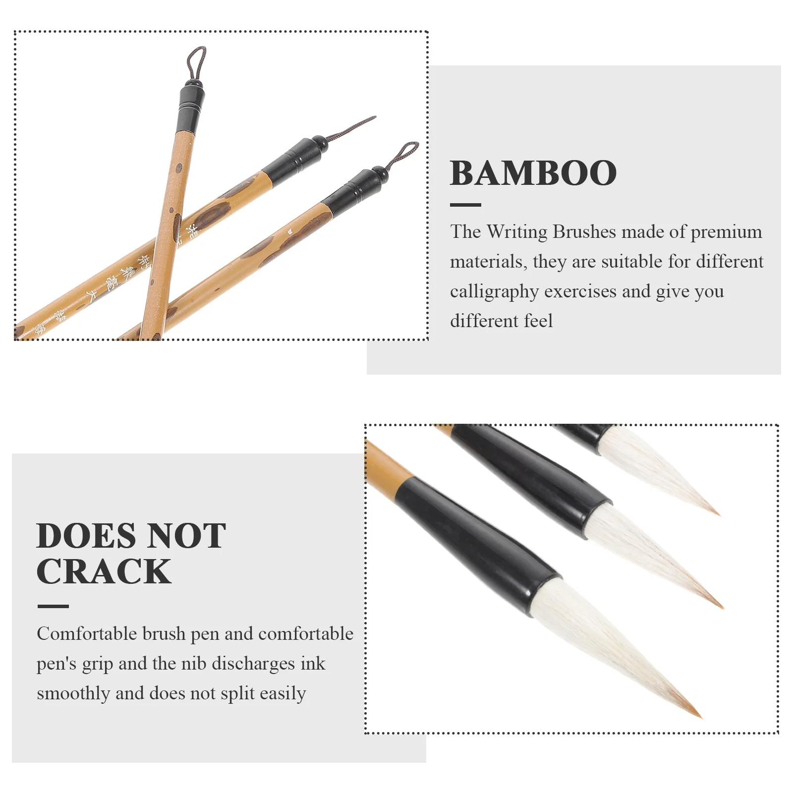 

3 шт. кисть для каллиграфии, традиционная кисть для письма, мягкая твердость для каллиграфической живописи, практики письма, товары для рукоделия