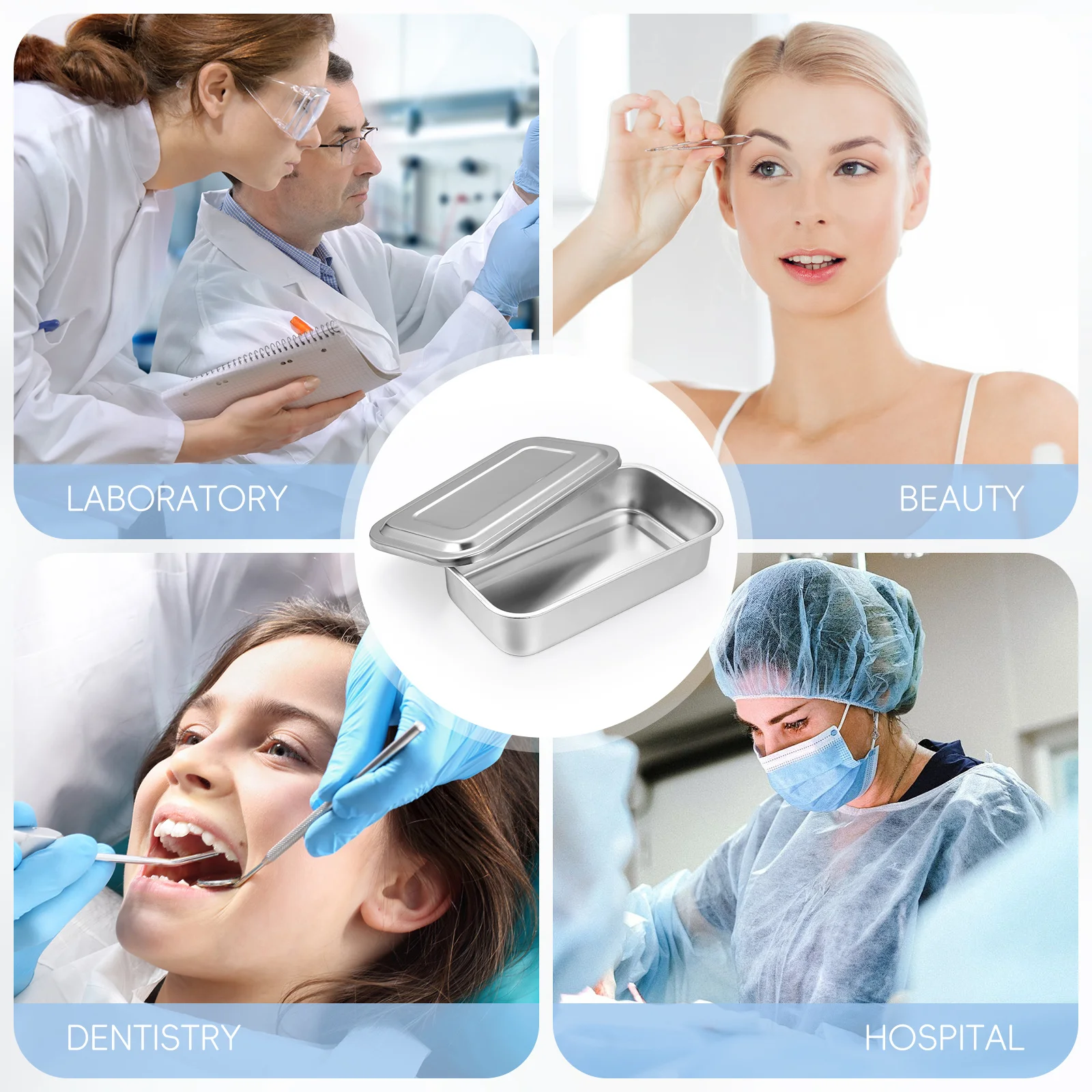 8 Inch Stainless Steel Instrument Tray Polished Finish Solid Durable Easy Clean Practical Surgical Dental Use Surgical Tray