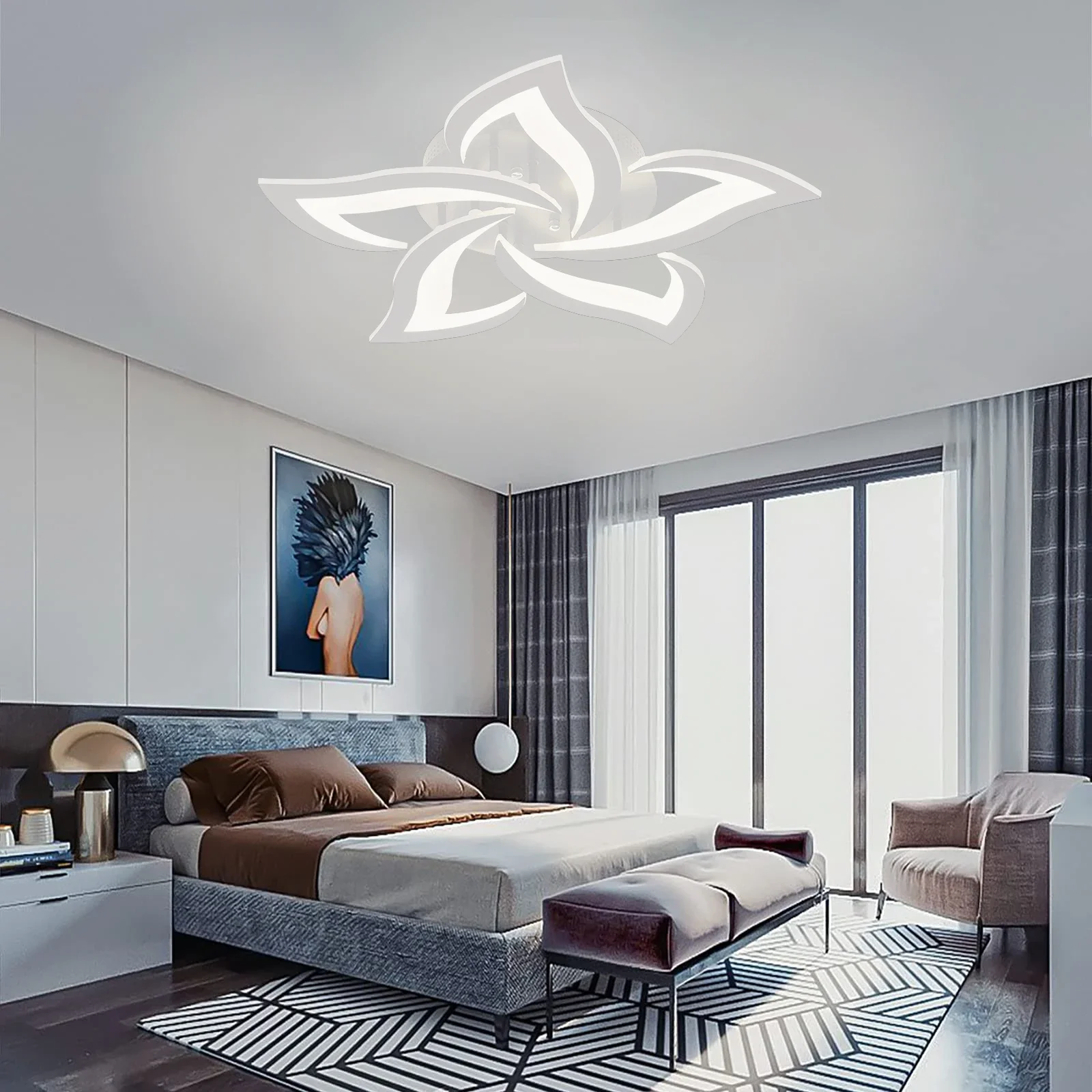 

White Black Modern LED Pendant Lighting Living Room Study Interior Foyer Fixtures