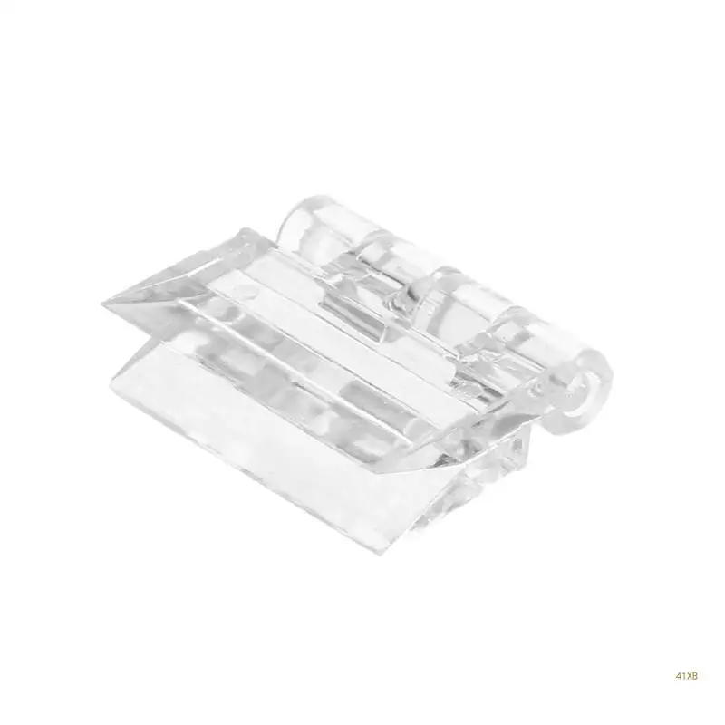 41XB 10Pcs Durable Clear Transparent Acrylic Plastic Folding Hinges Perspex Hinge