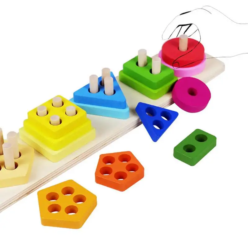 Sorting Stacking Toys Shape Matching Toys Color Recognition Sorter Early Educational Block Puzzles Toys For 4 5 6 Years Old Boys