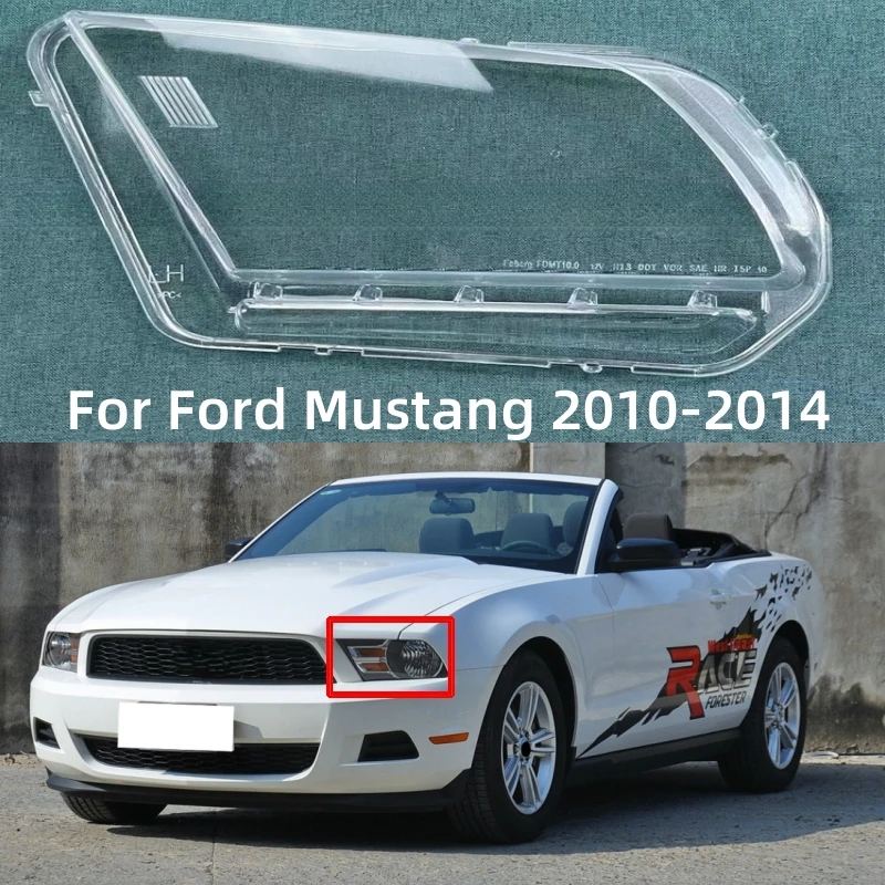 

For Ford Mustang 2010 2011 2012 2013 2014 Headlight Cove Transparent Lampshdade Headlamp Shell Plexiglass Replace Original Lens