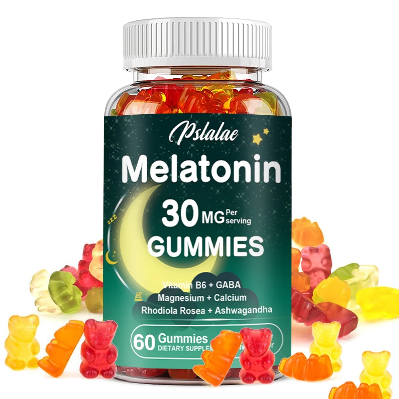 Melatonin Sleep Aid Gummies, Fall Asleep Faster, Sleep Longer, 2 Gummies Per Serving, Non-GMO