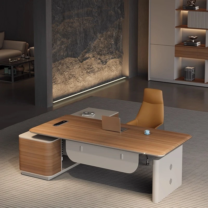 LMM1 electric intelligent height-adjustable office desk and chair combination: minimalist modern CEO and manager desk