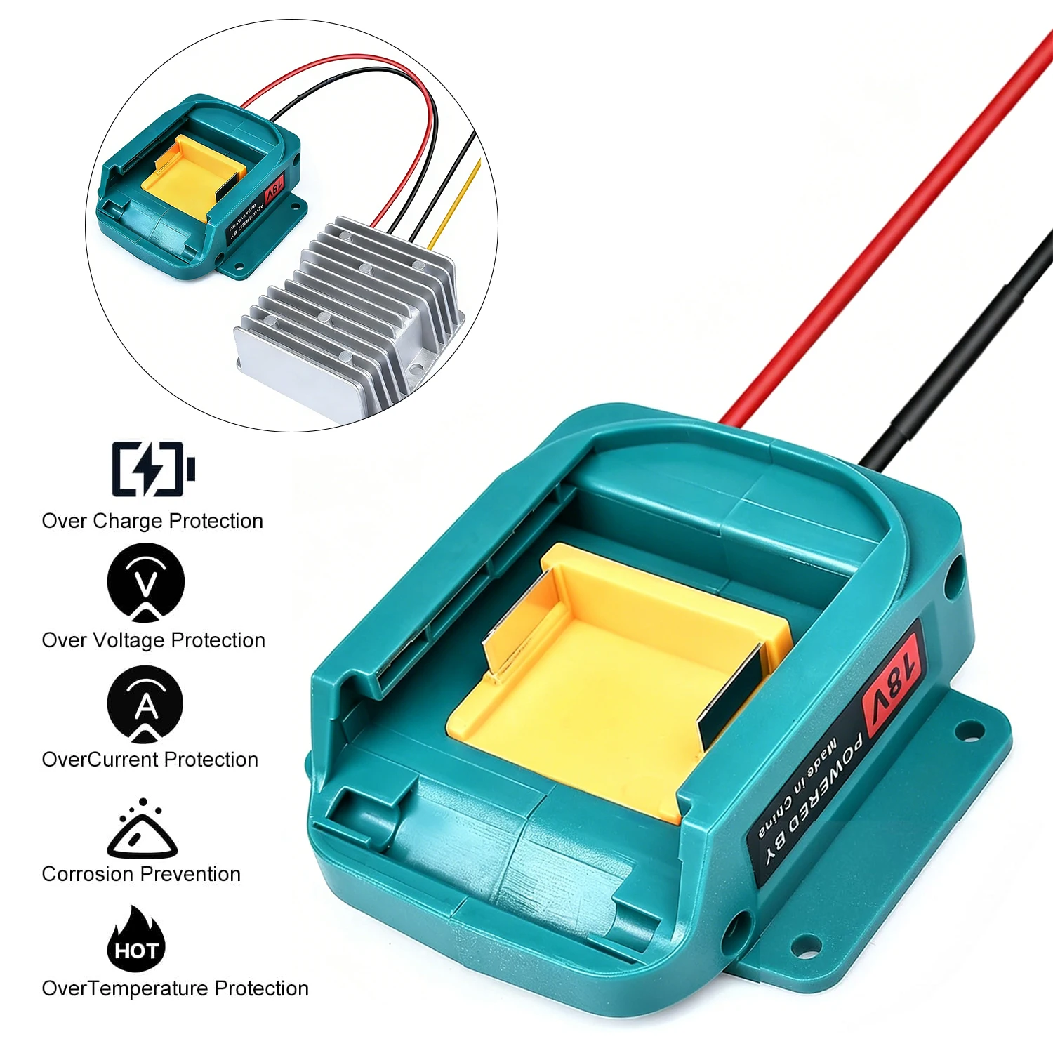 

DC 18V to DC 12V Step Down Converter Adapter for Makita Li-ion Battery 10A 120W DIY Automatic Buck Boost Voltage Regulator