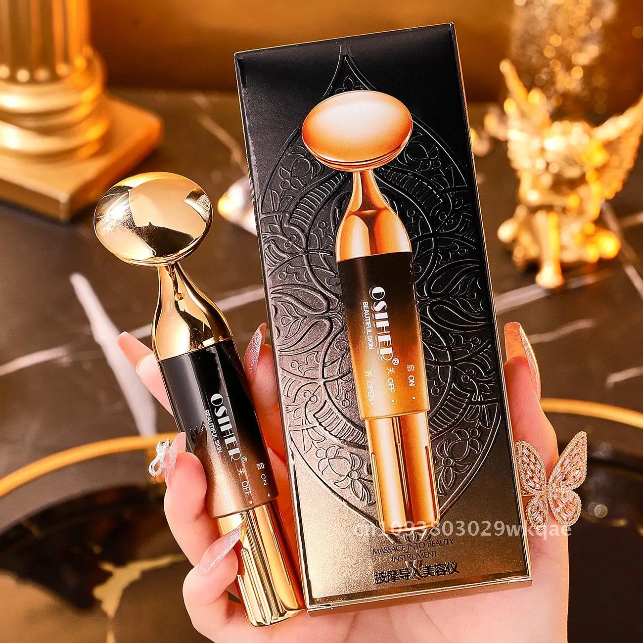 Ultrasoon gezichts- en oogmassage-instrument - Trillingstechnologie voor het liften en aanspannen van schoonheidsbehandeling