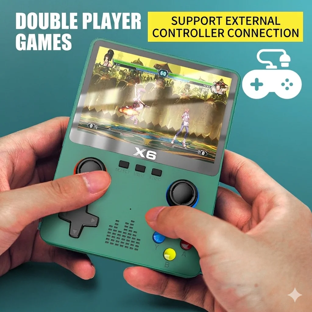 Retro Gaming X6 - Konsol Game Genggam Retro X6 Dual