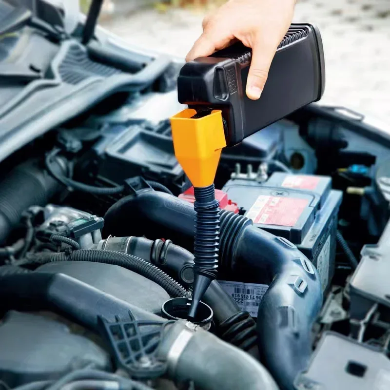 

Plastic Oil Funnel for Car & Motorcycle Engine Gasoline Transfer Tool with Free Hand Support - Motorbike Refueling Accessory