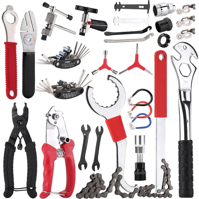 Bicycle repair tools Road mountain bike Crank wrench Chain remover Bottom sleeve Spoke wrench Free wheel tool Bicycle parts