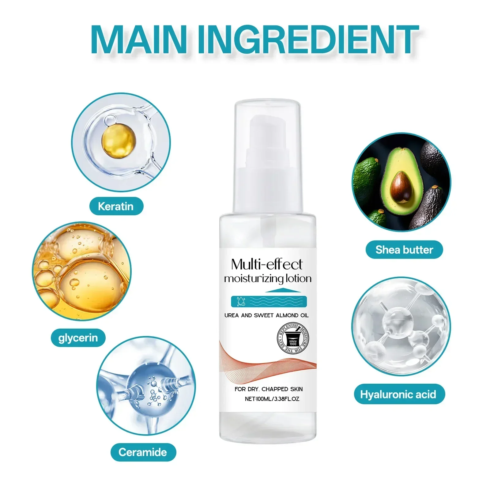 كريم إصلاح مكثف للبشرة المتشققة لوشن العناية المتعددة مع الكيراتين وحمض الهيالورونيك يغذي ويمتص بسرعة #3