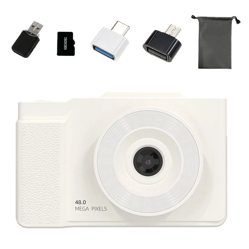 6400W high-definition flip screen mirrorless digital camera, card camera, shooting camera, entry-level CCD camera for students