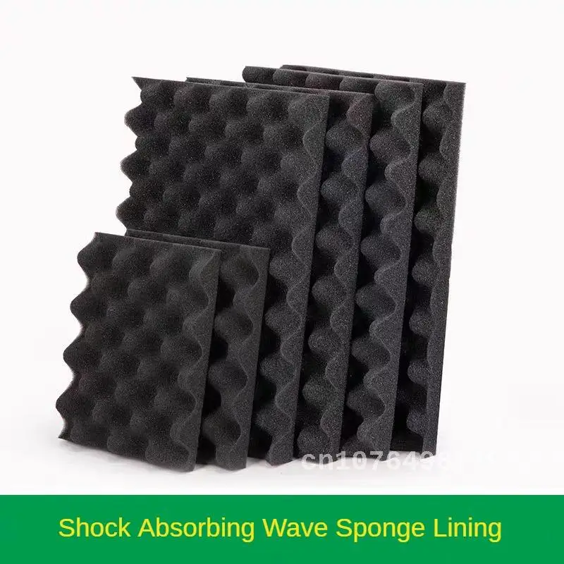 10PCS Shock Absorbing Wave Sponge Lining High Density Sound Insulation Cushioning Filled Toolbox Foam Customized Size 30x20cm