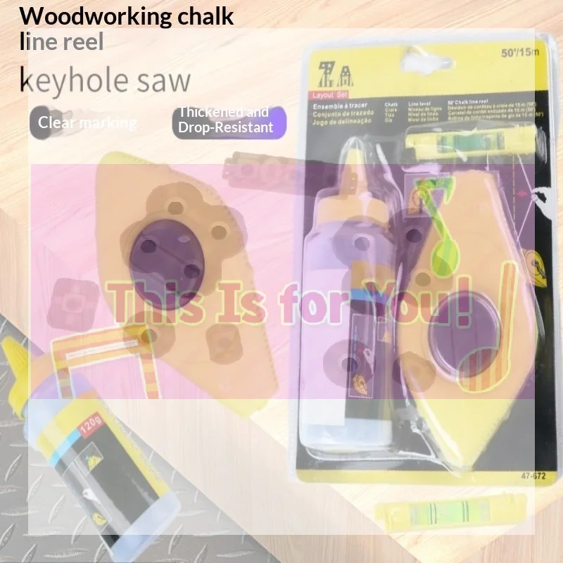 Chalk Line Reel Set Drop Resistant Shell Fast Rewind Clear Mark For Carpentry Construction Home Renovation Thickened And Durabl