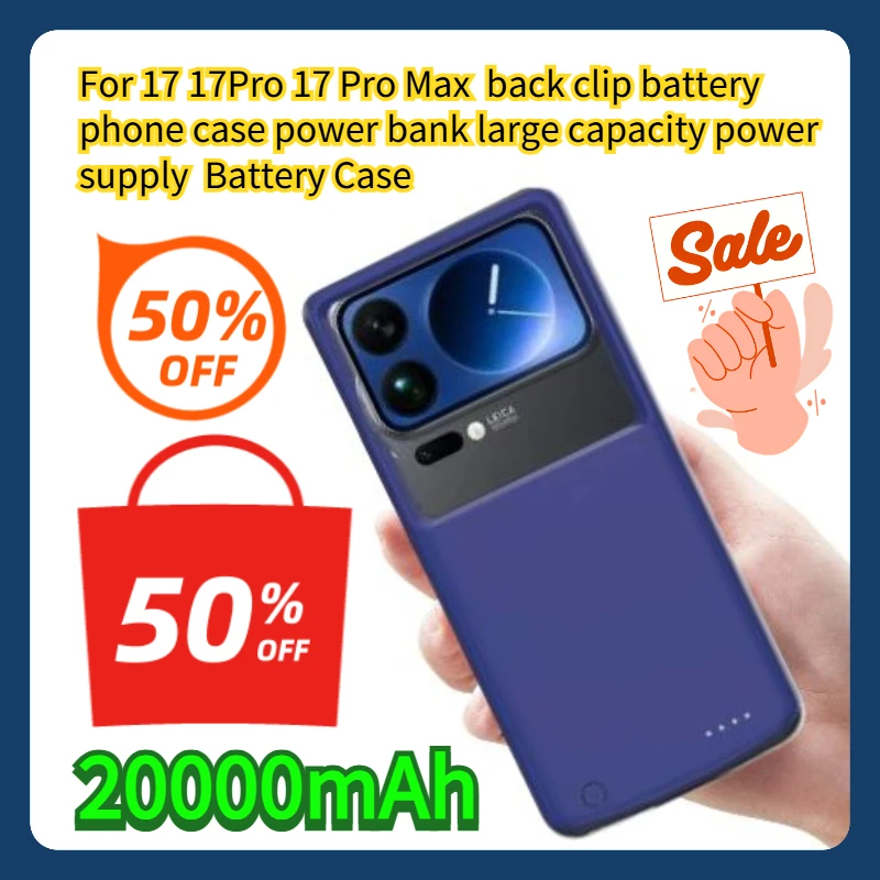 

For 17 17Pro 17 Pro Max back clip battery phone case power bank large capacity power supply 20000mAh Battery Case
