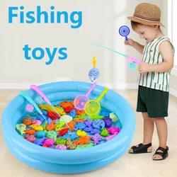 Children's Magnetic Fishing Toy Pool Kindergarten Puzzle Parent Child Game Multi person Collaboration Inflatable Fish Pool