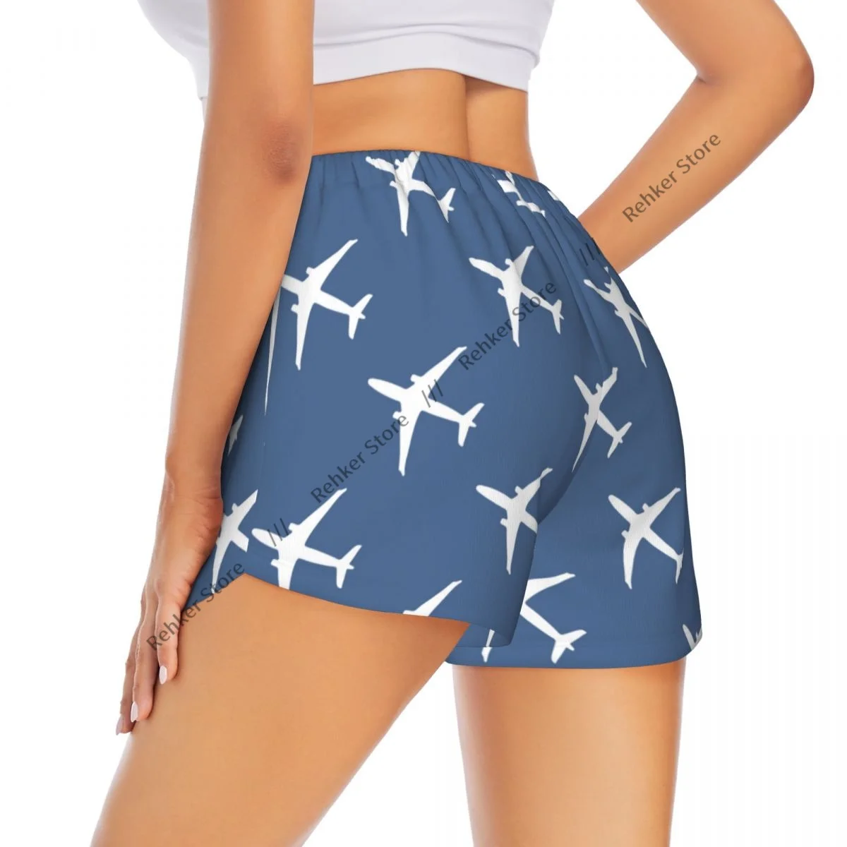 여성 요가 반바지 비행기 프린트 운동 반바지 피트니스 속건 여성 요가 짐 러닝 반바지 스포츠웨어