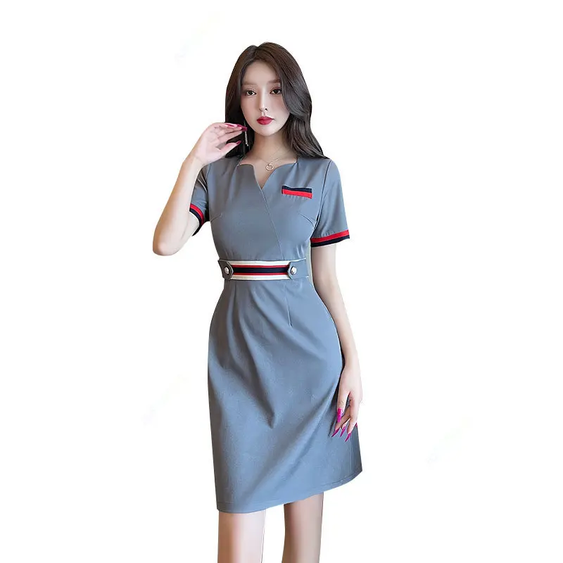 

High Quality Ladies Hotel Uniforms Beauty Salon Sauna Foot Bath Beautician Costume Massage Club Costume Bar Technician Uniform