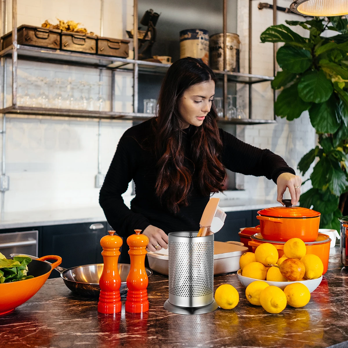 

Thicken Stainless Steel Kitchen Utensil Holder 17x12cm Drain Hole Organizer Flatware Storage Countertop Cutlery Organizer