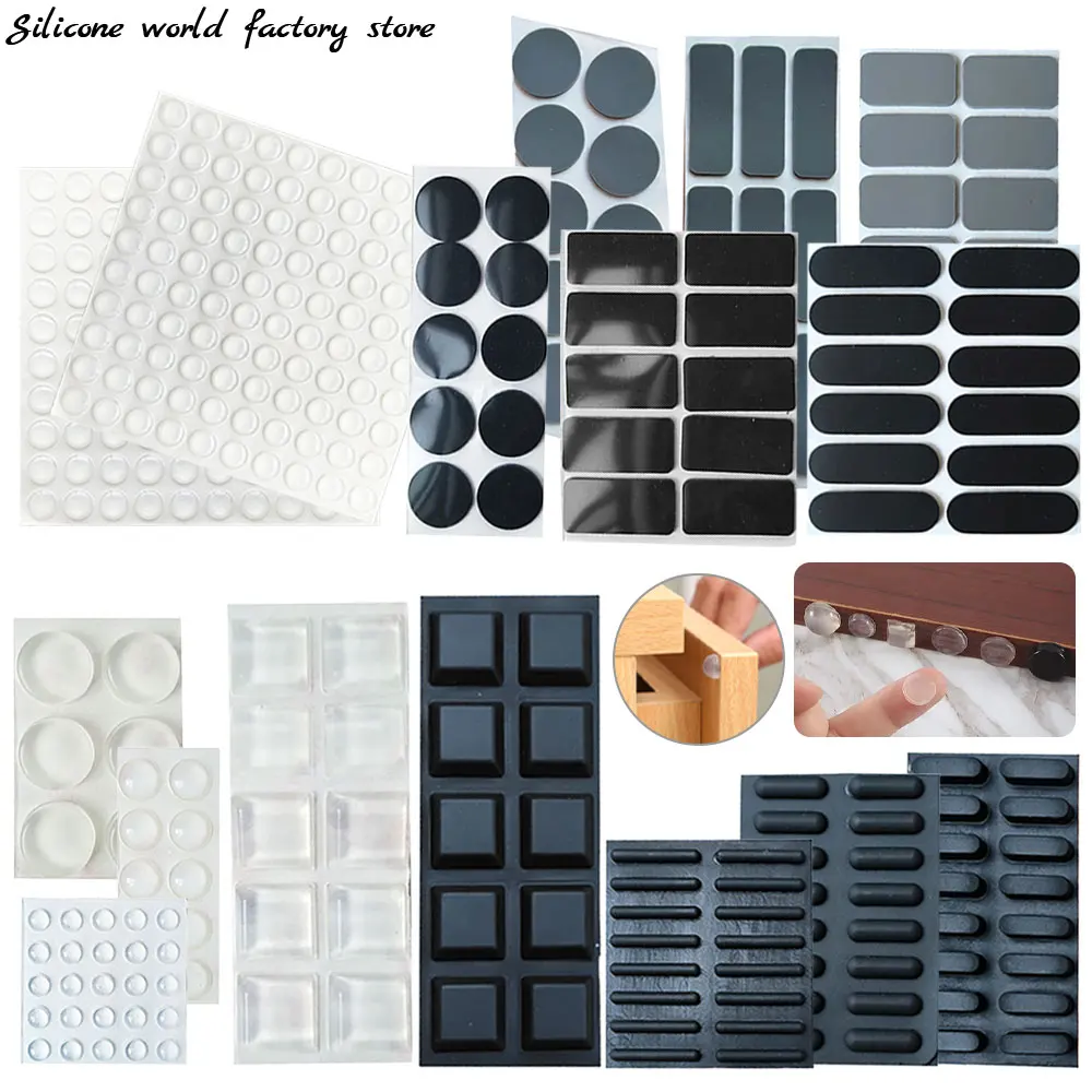 

SW Silicone Self Adhesive Anti Collision Pad Door Stopper Damper Buffer Soundproofing Furniture Pad Cushion Anti Slip Sponge Mat