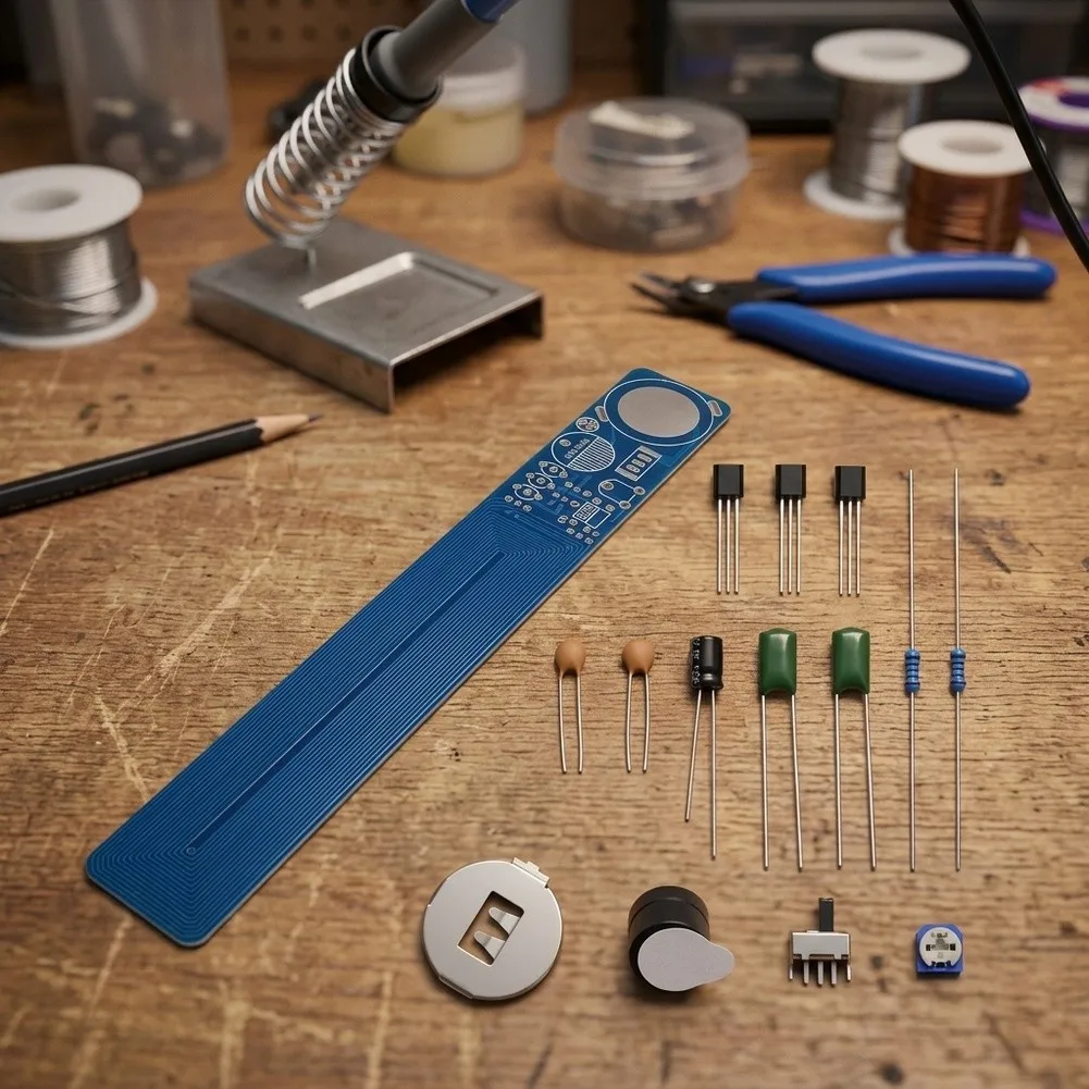 Electronic DIY Kit Metal Detector for STEM Education Soldering Practice with Compact Assembly and Buzzer Output