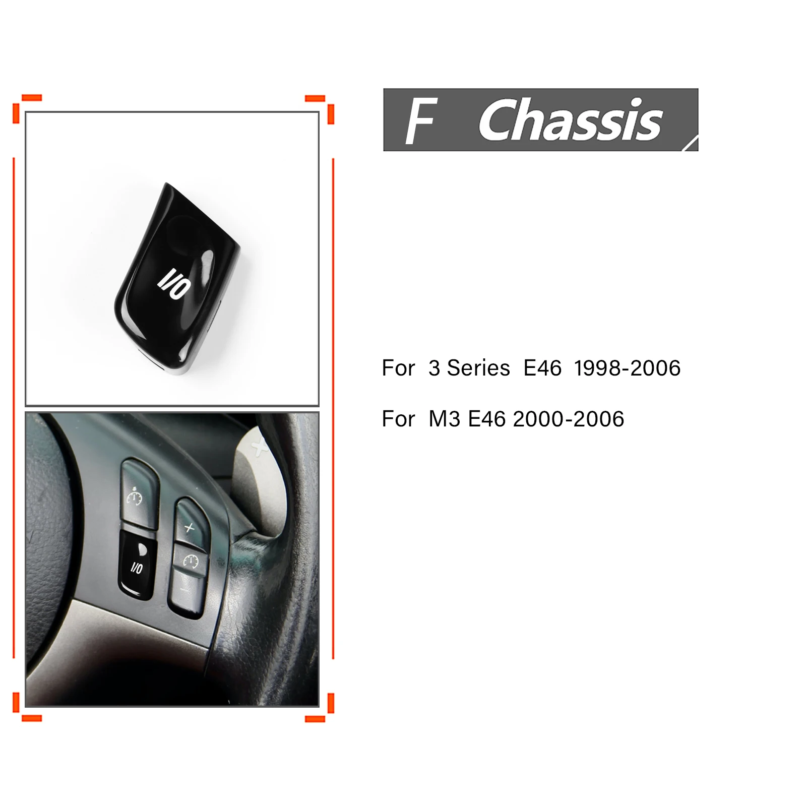 Picture 6: For BMW 3 Series M3 E46 1998-2006 Car Steering Wheel Control Knob Switch I/O Button Cover Fit Interior Accessories