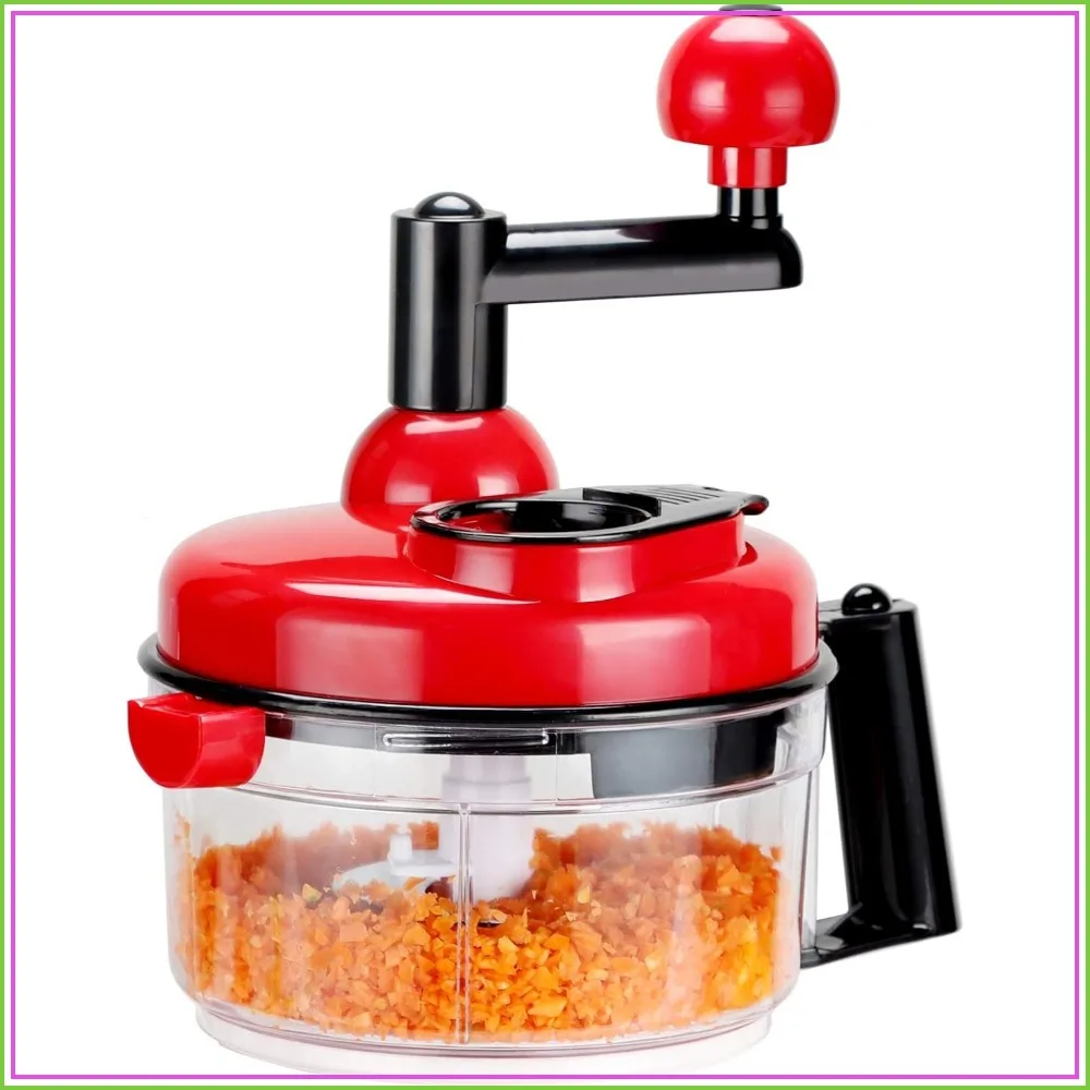 Procesador Manual de Alimentos con Separador de Huevos, Ahorra Esfuerzo, Fácil de Limpiar, Mezclador Grande para Verduras, Cebolla, Ajo, Ensalada, Salsas, Frutos Secos, Carne, Frutas