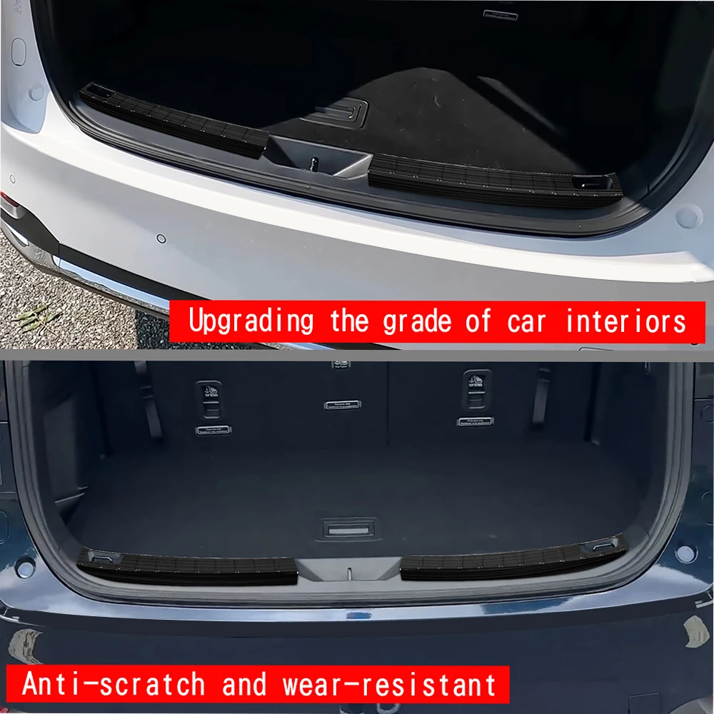 Car Accessories For Mazda CX90 Cx90 2024 Stainless Steel Inner Rear Bumper Foot Plate Protector Auto Trunk Door Sill Stickers