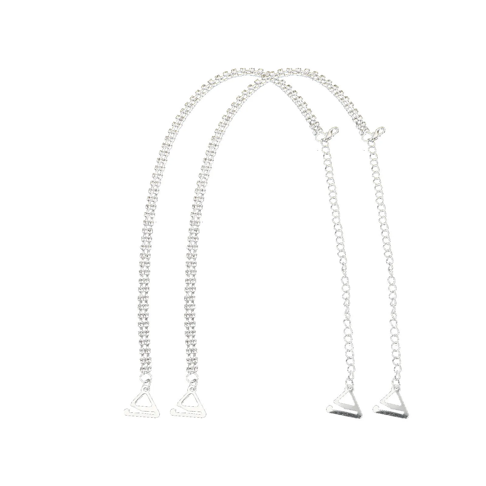 1 Paar Strass-BH-Schultergurte, silberfarben, rutschfest, verstellbar, Ersatz, unsichtbarer Unterwäschegurt, Damenbekleidung