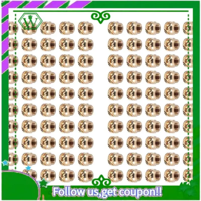 Reliable-100Pcs M3 Thread Knurled Brass Threaded Heat Set Heat Resistant Insert Embedment Nut,M3X5X4,For 3D Printer Voron 2.4 Et