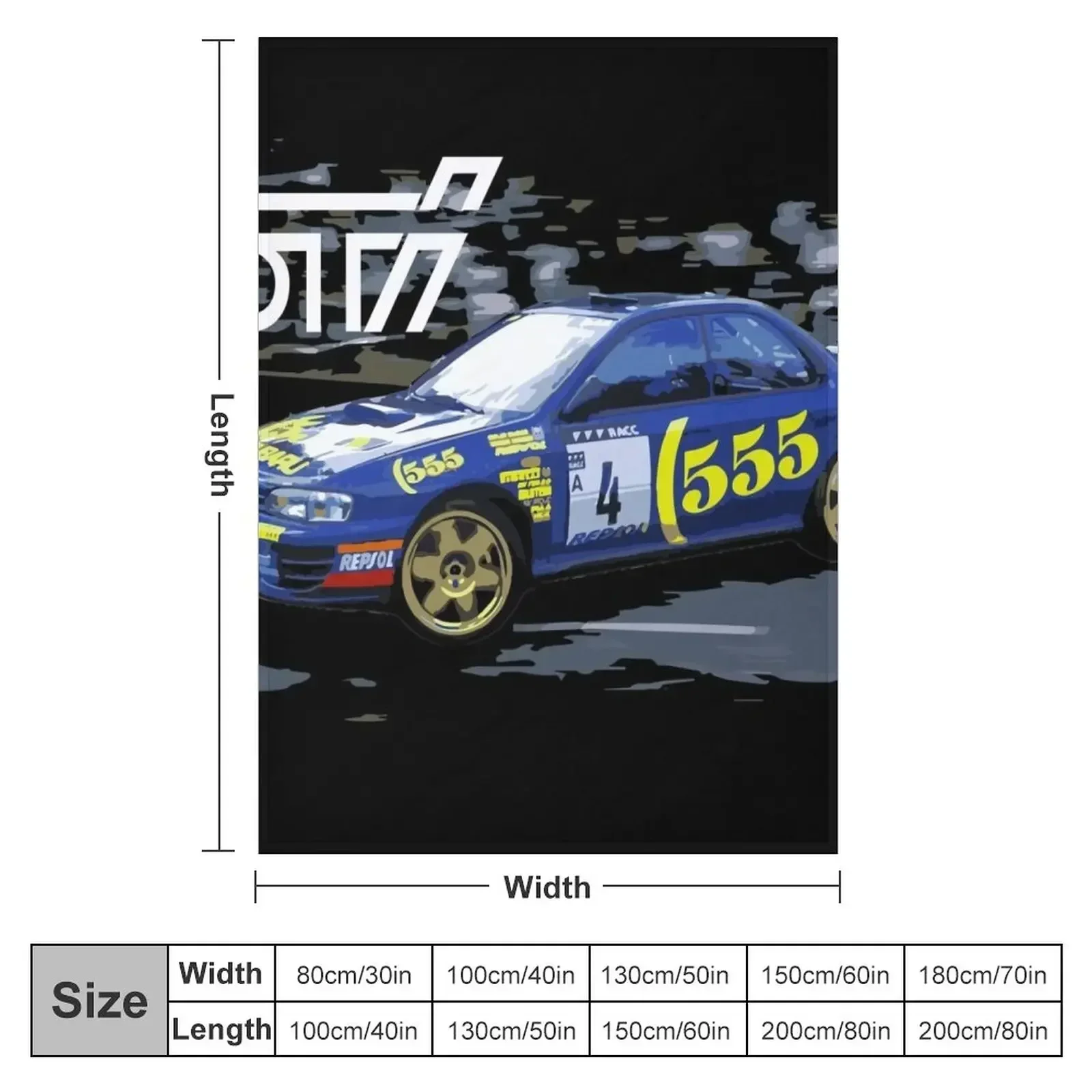 world rally blue 555 colin McRae GC8 Throw Blanket Sofa Thermals For Travel Sleeping Bag Hairys Blankets