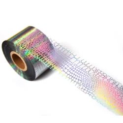 100meters Holographic Snakes Foils Sliders Animal Print Nail Foils Stickers Decal Sliders Transfer Foil Grid Nail Art Sticker
