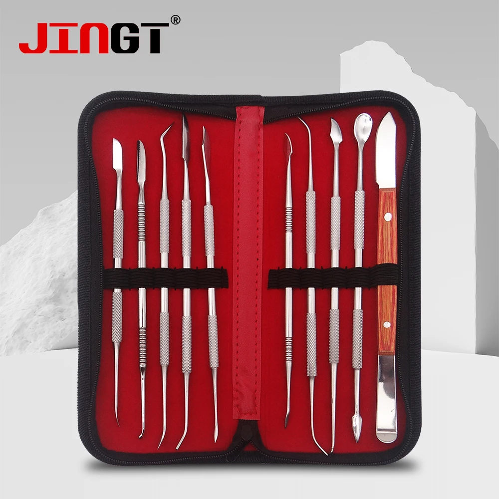 

JINGT Premium dental care tools multi function stainless steel for cleaning tooth examination tartar plaque removal scaler kit