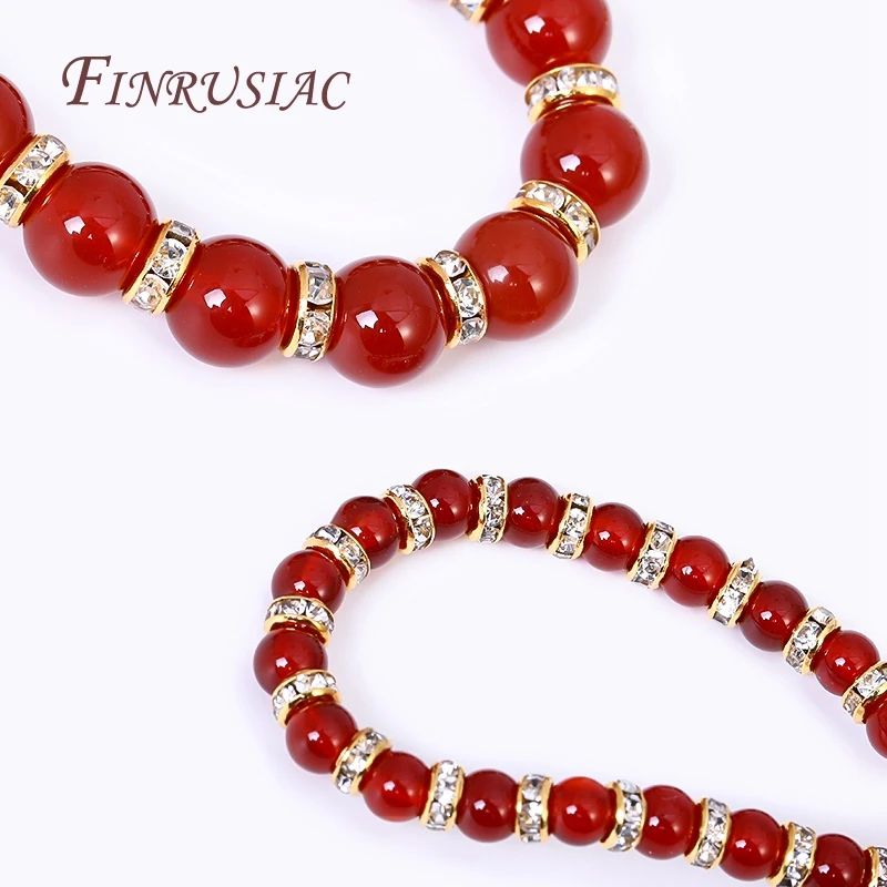 50/100pcs Round Loose Spacer Beads For Bracelet Making Accessories 4/6/8mm 18K Gold Plated Rhinestone Rondelles Crystal Beads