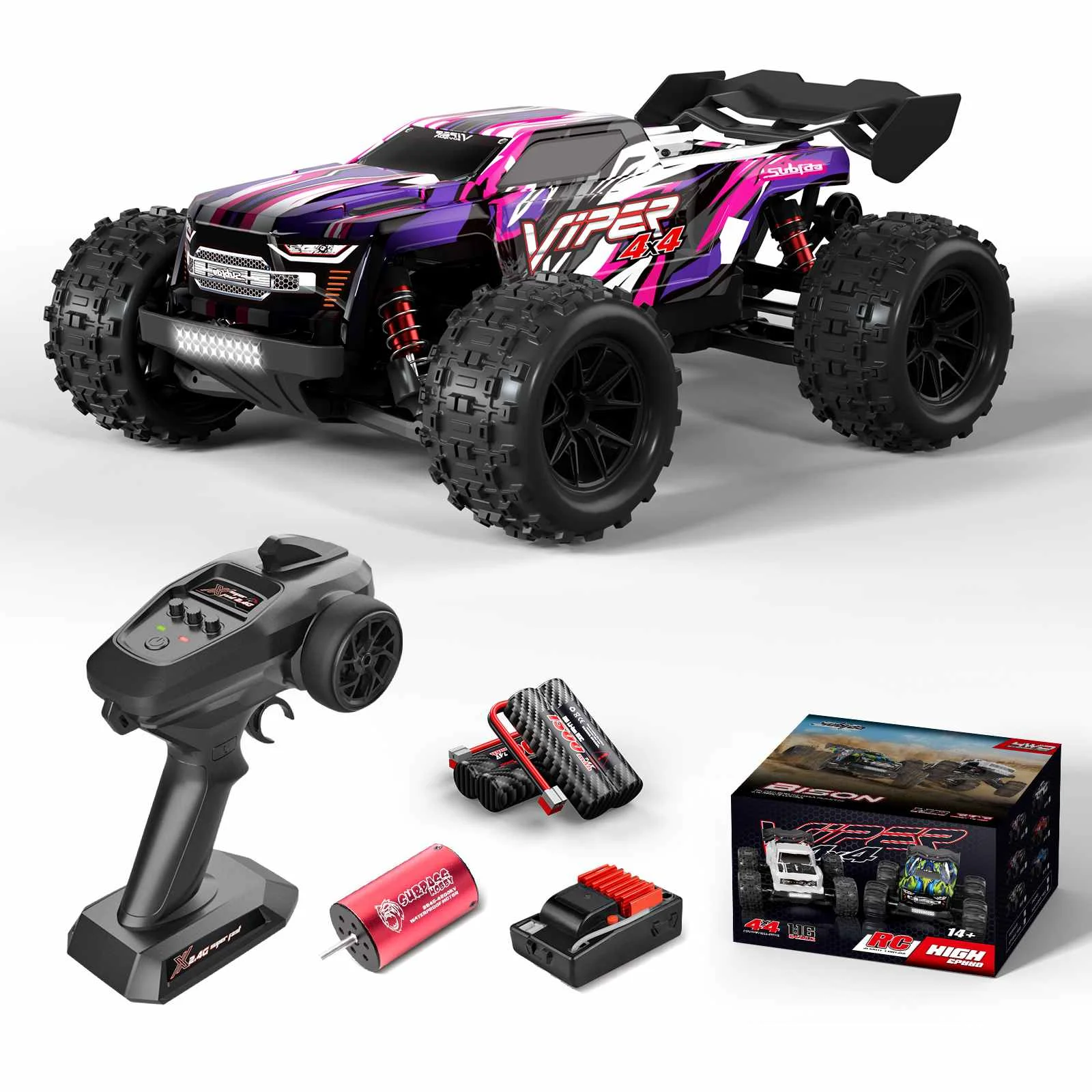 

Funsky S909pro 1/16 2.4G 4WD Brushless Desert RC Car Off Road 45km/h High Speed Vehicle Models Full Proporsional Control