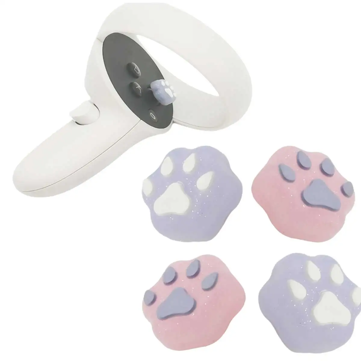 Niedliche Paw-Daumenstick-Kappen für Meta Quest 3 / 3S Controller, Joystick-Griffabdeckung, sanfter Steuerungs-Rocker-Schutz, VR-Zubehör