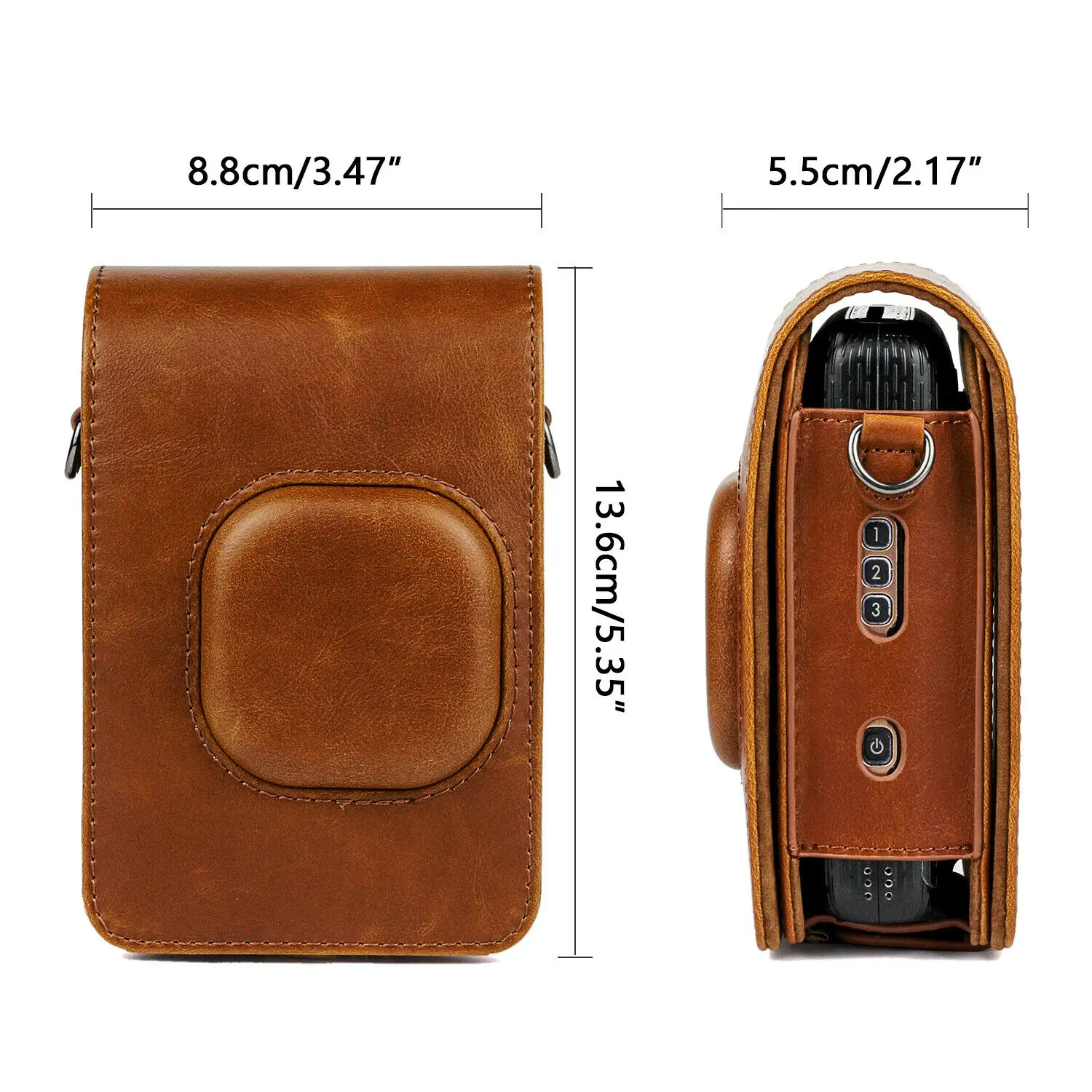 For Fujifilm Instax Mini Liplay Hybird Instant Film Camera Bag Case PU Leather Retro Black Brown White Carry Cover Shoulder Bags