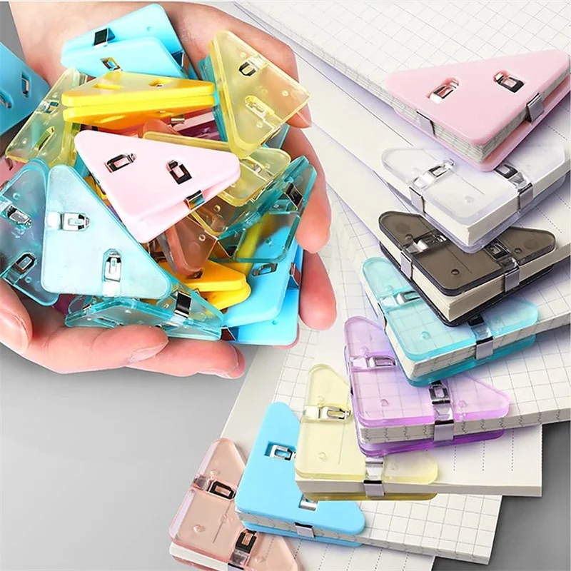 

1Pcs Triangle Book Page Corner Clips, Colored Transparent Triangle/Binder Clips For Organizing Papers Preventing Page Curling