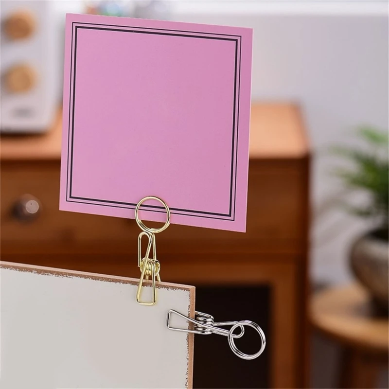 5Pieces Heavy Duty Double Ended Metal Clip Business Card Display Stand with Clip best sale