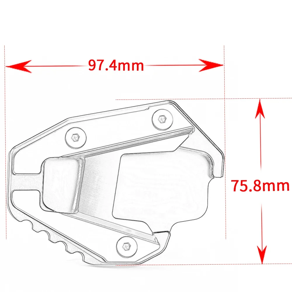 For Ducati Monster 797 821 937 1200 1200S 1200R Motorcycle Accessories CNC Foot Kickstand Side Stand Extension Enlarger Pad