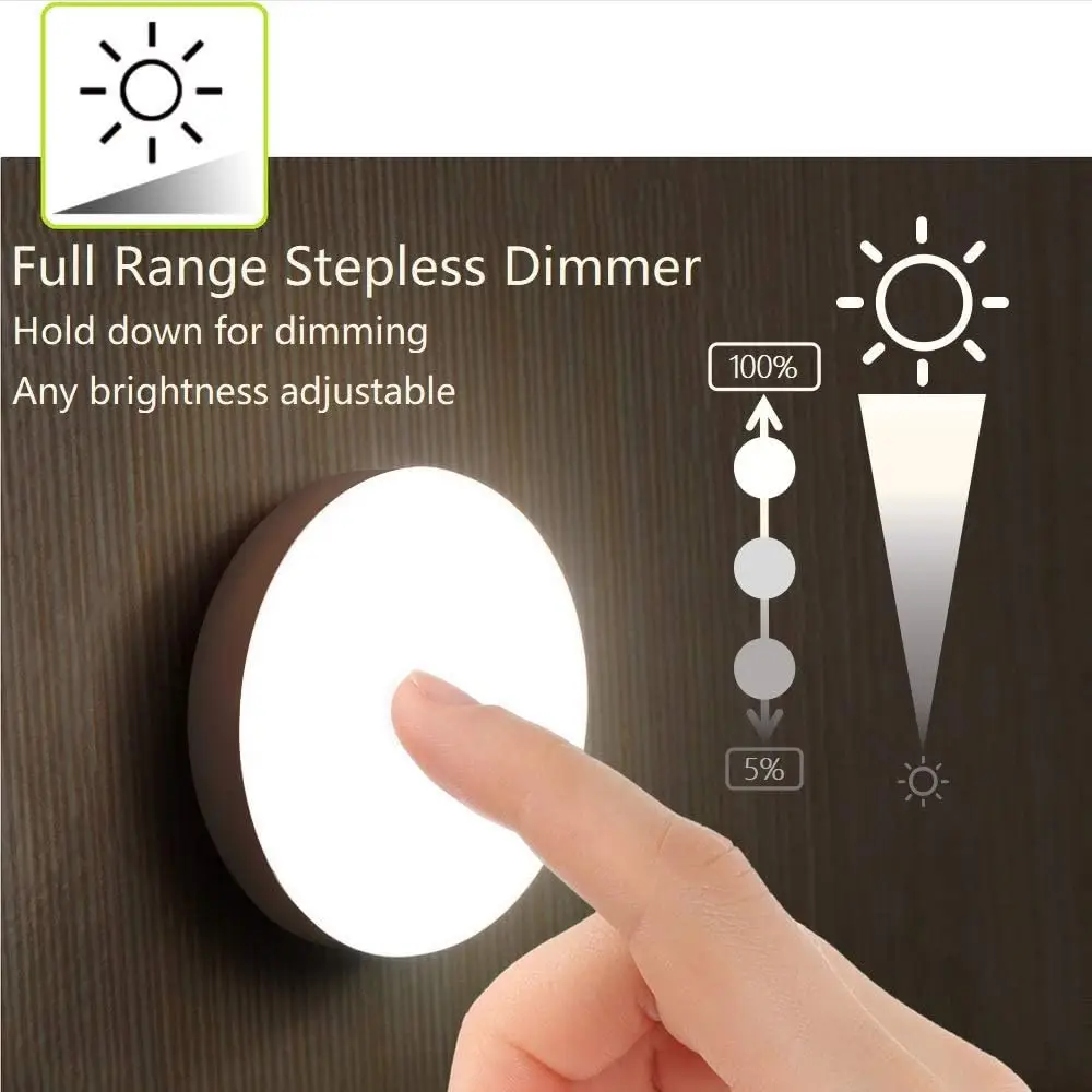 LED Touch Night Light 500mAh Battery USB Rechargeable Wireless Led Lamp Magnetic For Bedroom Bedside Table Lighting