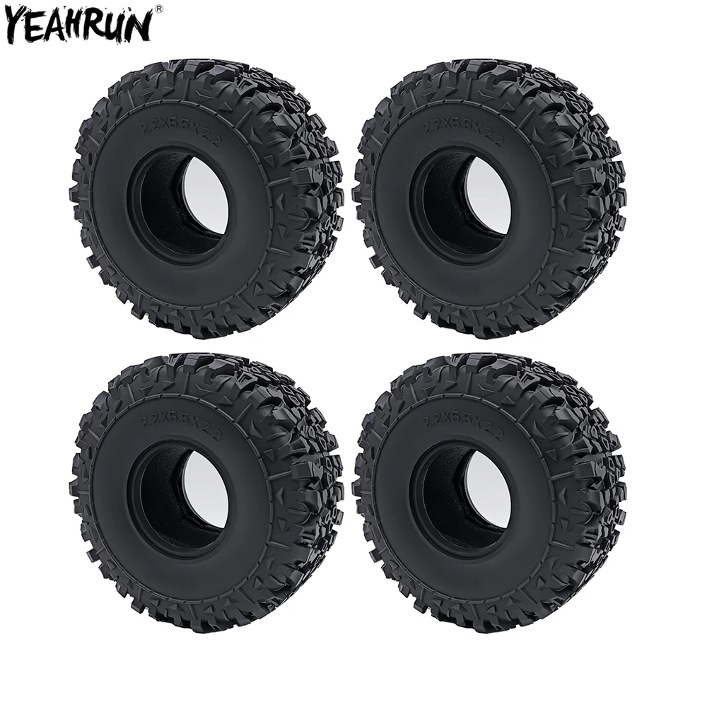 

YEAHRUN 4Pcs 2.2inch 140mm Rubber Wheel Tires For 1/10 Axial SCX10 90046 AXI03007 TRX4 TRX6 D90 Wraith RC Crawler Car Parts