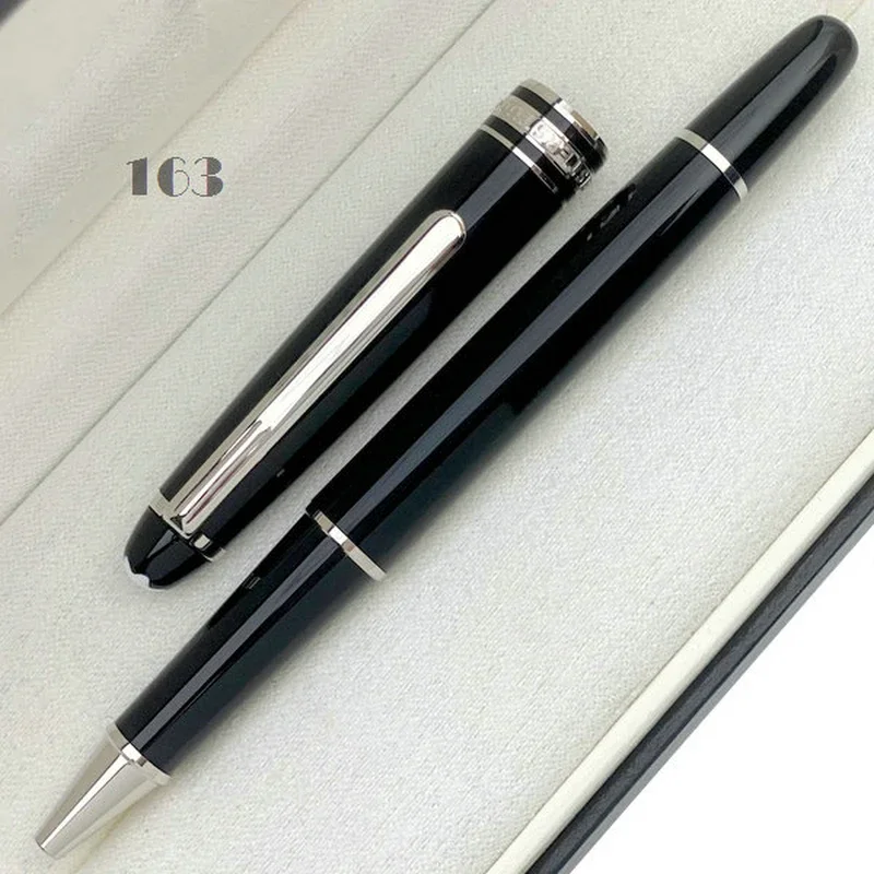 Fashion MB163 Luxury Monte Meisterstuck Collection Black Resin Ballpoint Blance Rollerball Pens Platinum 149 Fountian Pen