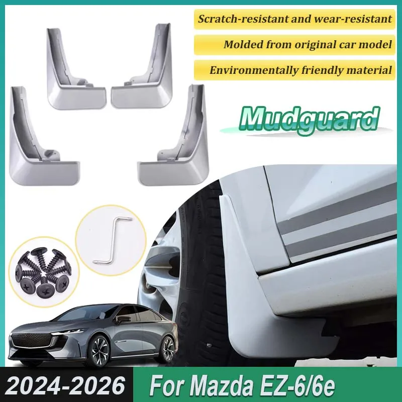 

Аксессуары для Mazda EZ-6 6e 2024 2025 2026 4 шт. окрашенные передние брызговики, задние брызговики, крылья, колеса, автомобильные аксессуары