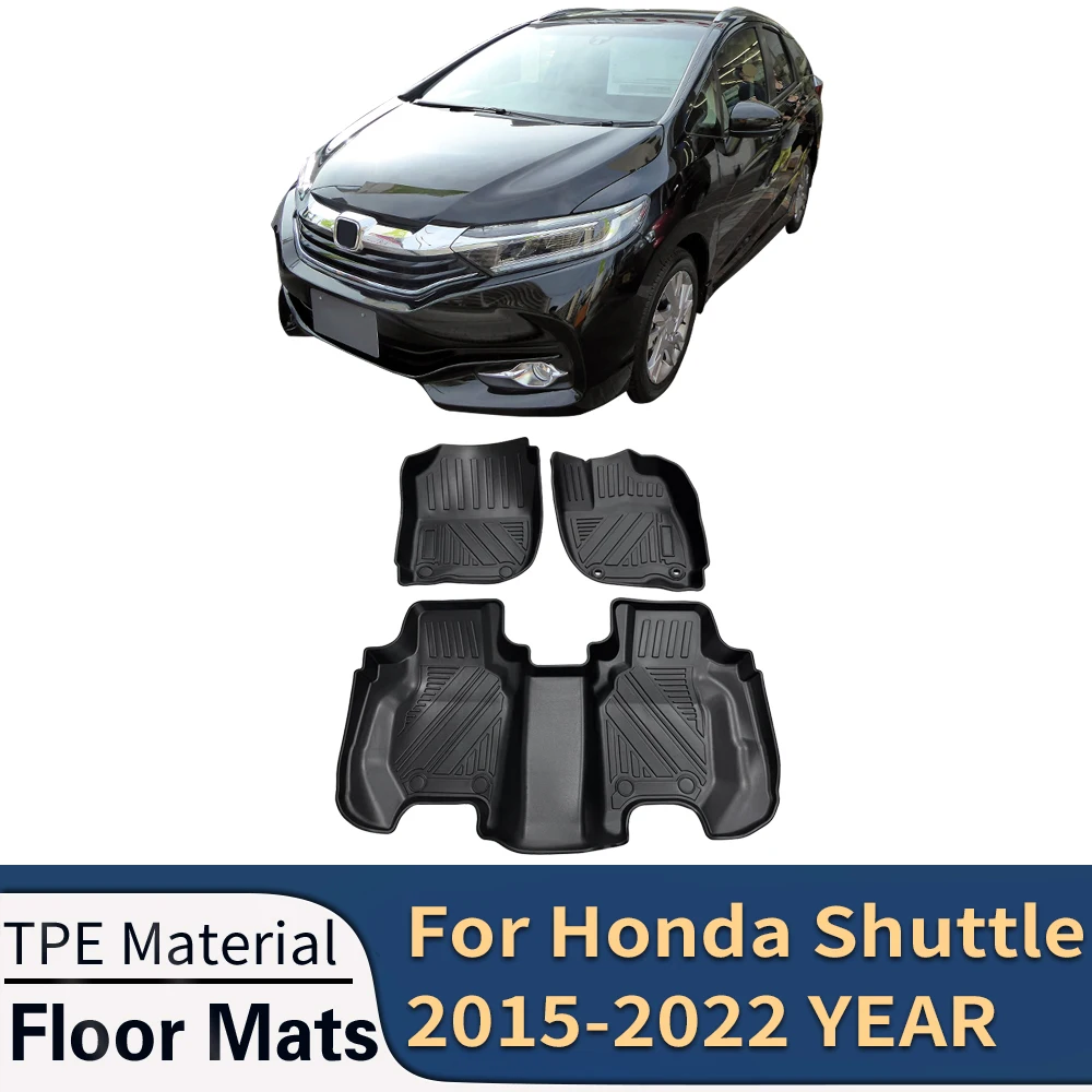 For Honda Shuttle 2015-2022 RHD Auto Car Floor Mats All-Weather TPE Foot Mats Odorless Pad Waterproof Tray Mat Interior