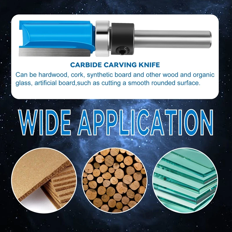 1/4Inch Shank Router Bit Twin 2 Fluted Imperial Jig Template Cutter Woodworking